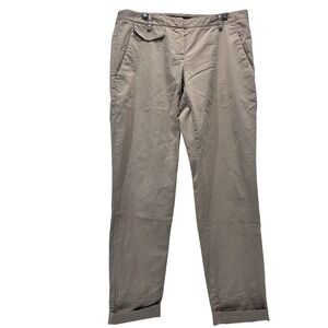 Theory Trouser Pants Rumer‎ Tan Cuffed Hem Straight Leg Size 10